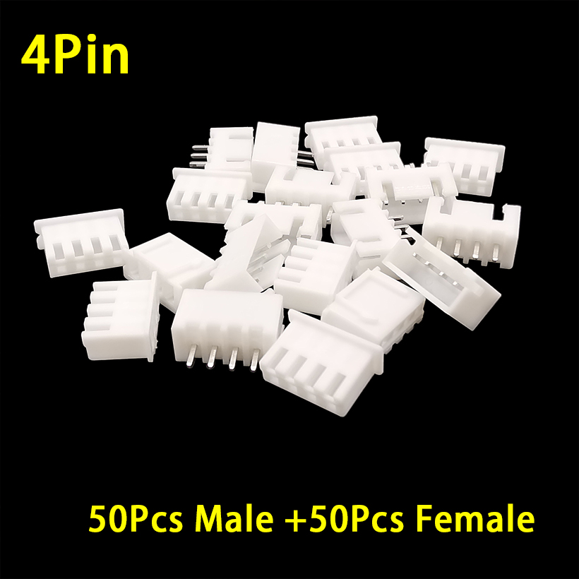 100 Stuks JST XH2.54 Mannelijke Vrouwelijke Materiaal Connector Leads Pin Header Behuizing 2/3/4/5 Pin terminal Plug Vrouwelijke Socket Plastic Schelpen: Blauw