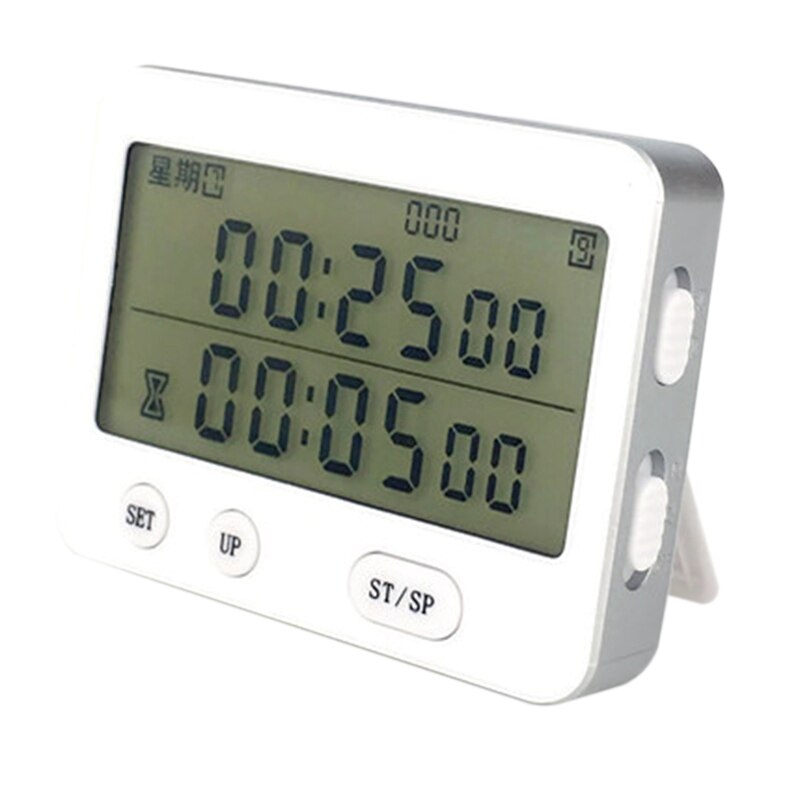 Dual Screen Display Timer Alarm Clock Tomato Timer Silent Vibration 99 Hour Timer