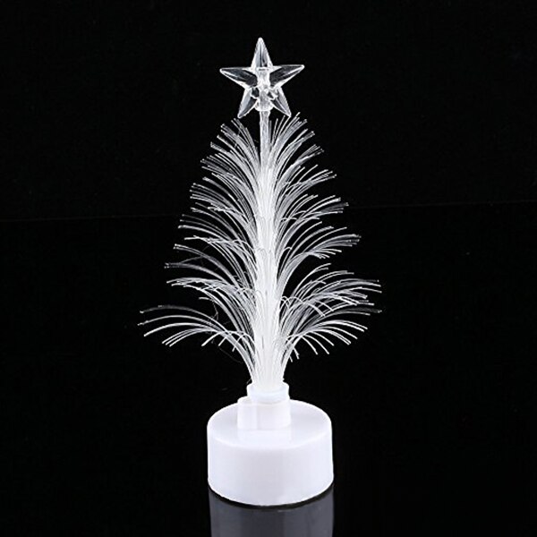 Colored Fiber Optic LED Light-up Mini Christmas Tree with Top Star Battery Powered BM88