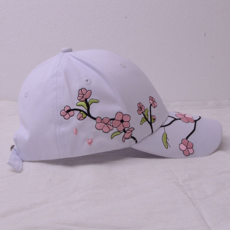 Stijl Plum Blossom En Perzik Bloesem Borduurwerk Baseball Cap Zomer Dames Leisure Caps Zon Bescherming Zonnescherm Hoed