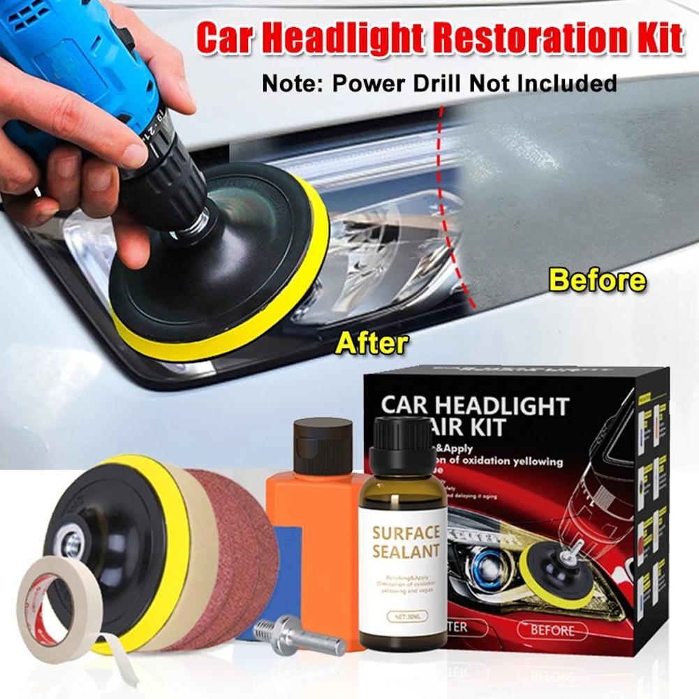 Auto Scheinwerfer Restaurierung Polieren Bausätze Auto Scheinwerfer Reparatur Werkzeug einstellen Reparatur Licht Objektiv Kratzer Wiederherstellung Polieren Reinigung Werkzeug