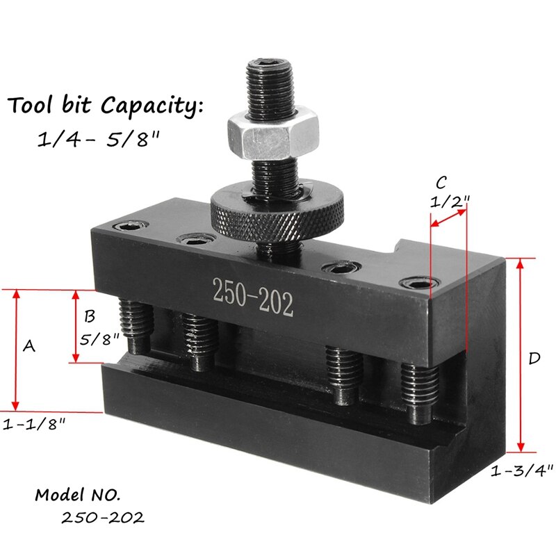 250-202 Quick Change Bxa #2Xl Tool Post Oversize 3/4 Inch Boring Turning Holder Boring/Facing/Turning Holder For Lathes Tools