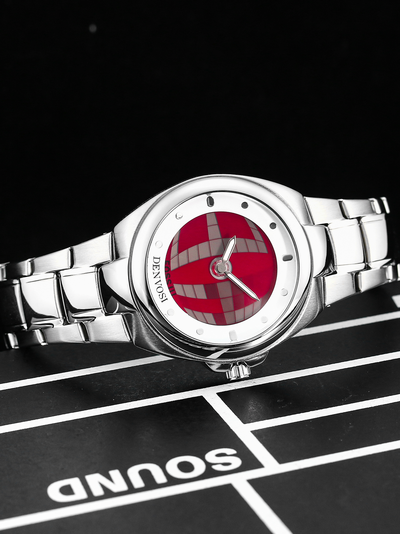 Dynamische Uhr mit Digitalanzeige, Jahrgang-Y2K-wasserdichte Quarz-Armbanduhr für Herren, speziell geformte coole Uhr, einzigartig