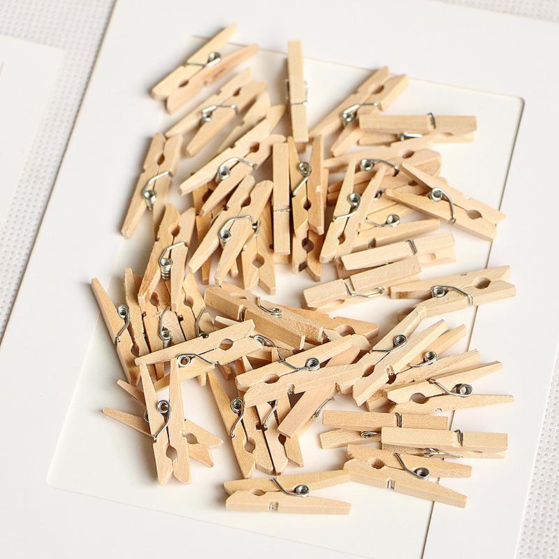 Clips de madera hechos en China, pinzas para fotos, pinza de ropa artesanal, decoración para la escuela y la Oficina, 25mm, 10 Uds.