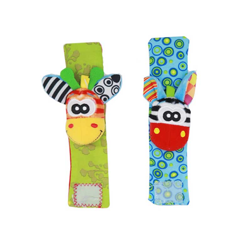 Toepassen Op Van 0 Tot 24 Maanden Oude Baby Sokken En Polsbandjes Rammelaar Cartoon Dieren Zebra Herten Bee Kever Aap leuke Baby Sokken: 1 pair wrists 1