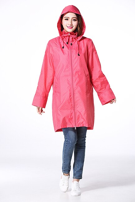 Waterproof Yellow Raincoat Women Ladies Girls Outdoors Rain Poncho with Zipper Hooded Adults Impermeable Rain Coat Jacket 60A046