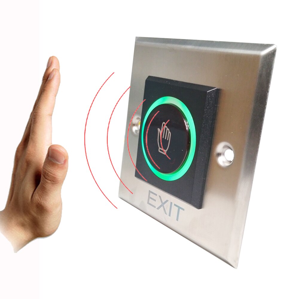 Square Stainless Steel Metal Door Release Switch IR Contactless No Touch Infrared Exit Button