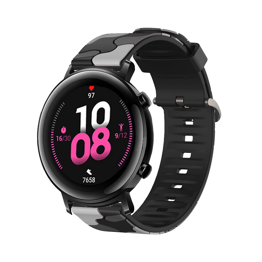 Bracelet Sport intelligent à motif de Camouflage, pour Huawei Watch GT 2 2e GT2, 42mm 46mm, 20mm 22mm