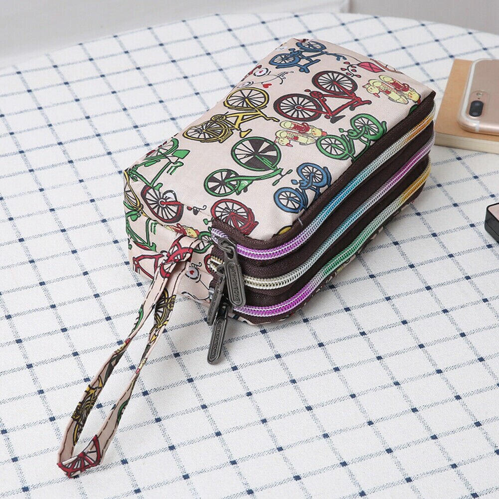 Waterdichte dames polstas portemonnee tas portemonnee drielaagse rits muntkaart sleutel portemonnee clutch tas telefoonhoes organizer etui: 7