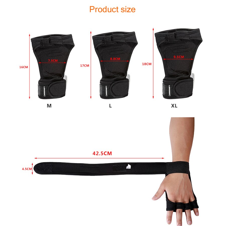 Guantes de medio dedo para gimnasio, Manoplas de entrenamiento de levantamiento de pesas para hombre y mujer, protectores de manos para culturismo, 1 par