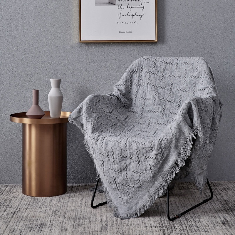Grå plaid sofa håndklæde sofa tæppe stof stof støvbetræk