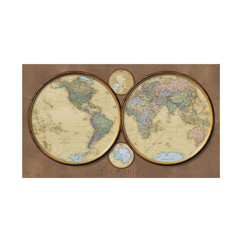 Mapa de decoração para parede, decoração vintage para sala de estar, escola, escritório, 3 m x 2 m