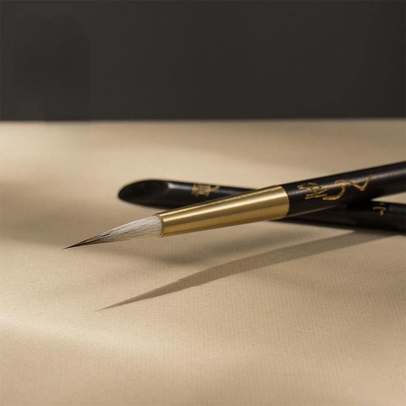 Fine Line Brush Pen Caligrafia Multiple Hair Calligraphy Brushes Pen Brass Ebony Pole Flower Bird Character Painting Stationery