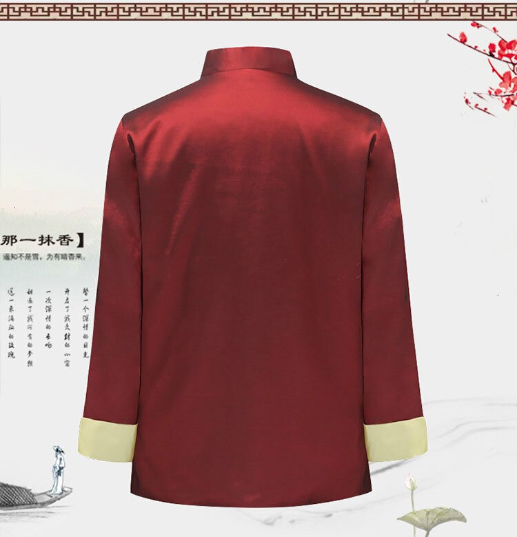 Traditionellen Chinesischen Stil Stickerei Drachen Hanfu Bluse Wu Seetang Anzug Männer Kung Fu Männlichen Spitzen Jacken Cheongsam Neue Jahr Mäntel