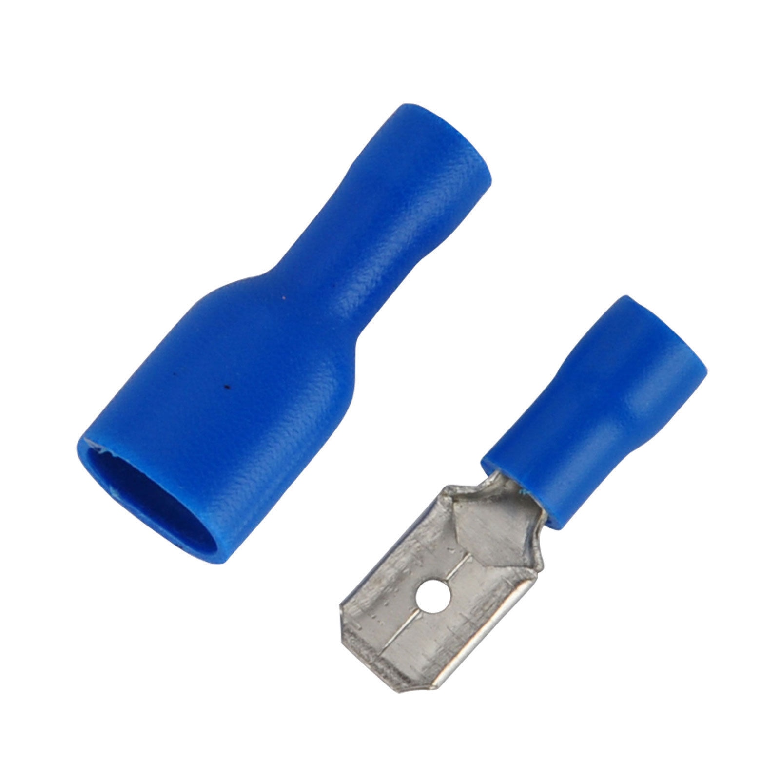 100x Spade Crimp Terminals Insulated Connectors Male&female Cable Shoes Blue Male/Female Insulated Crimp Terminals