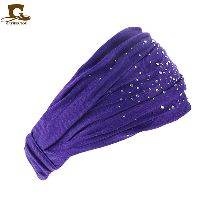 Damen-Haarband aus Baumwolle, Kopfband, Stirnband, Wickelhals, Kopftuch, Mütze, 2-in-1-Bandana: Schwarz