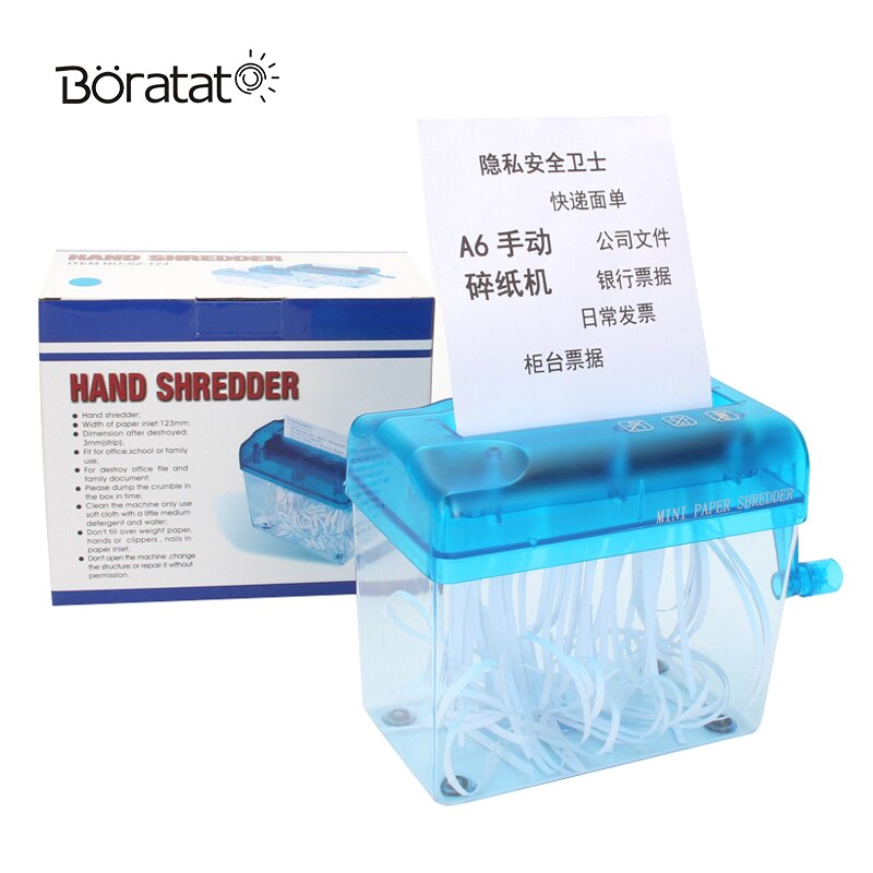 Mini Shredder Small Desktop Hand-cranked A6 Paper Shredder Office Household Manual Crusher Documents Handmade Cutting Machine