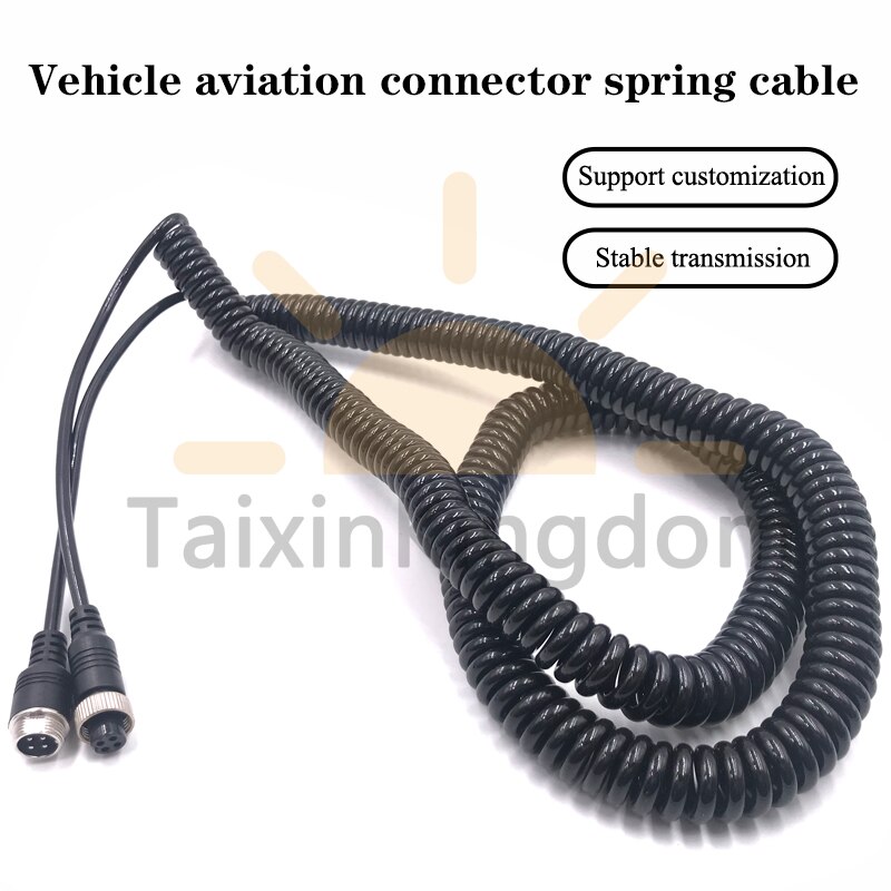 Aerial head vehicle spring line camera reversing image monitoring line semi trailer spiral truck video connection line