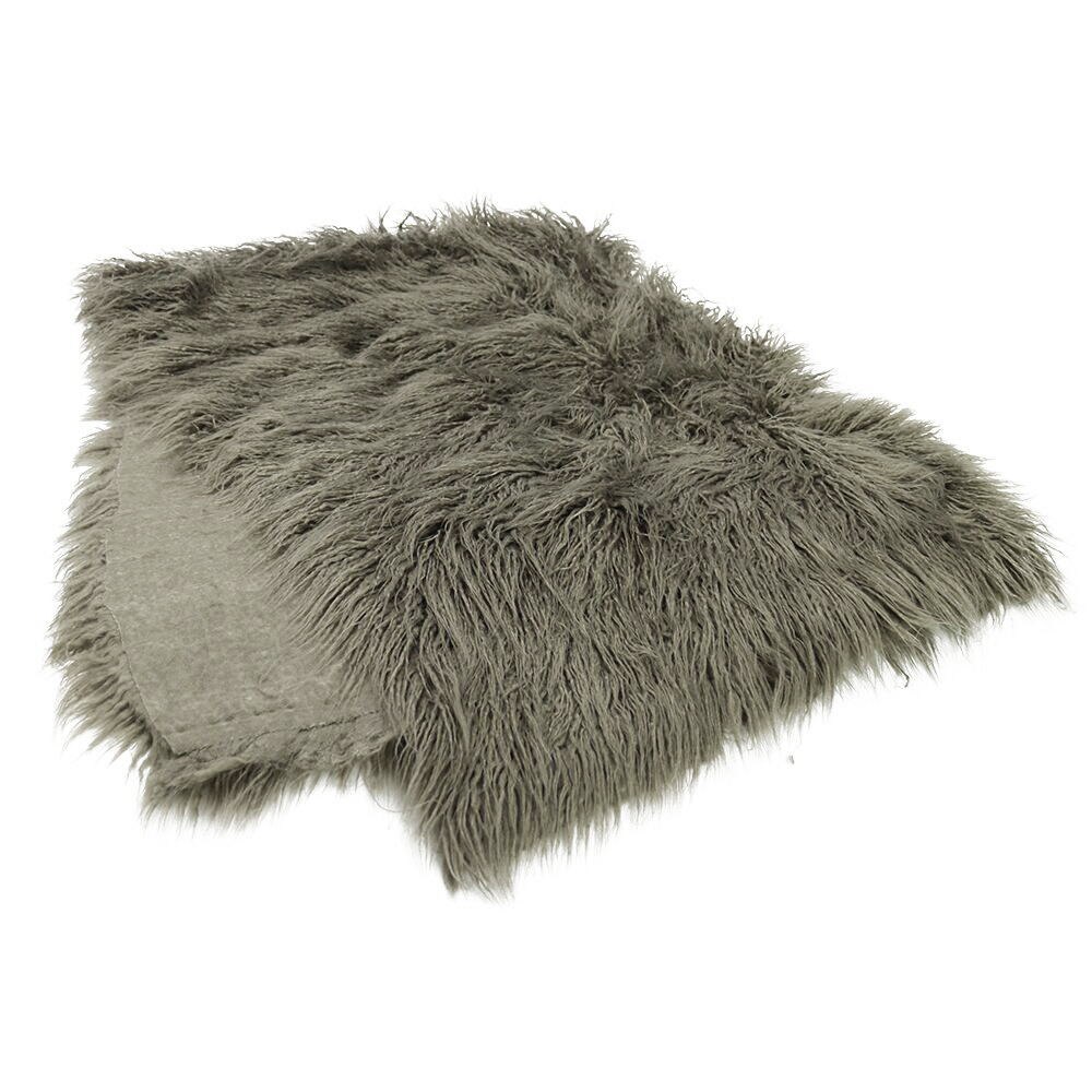 150X100Cm Ë Lange Stapel Faux Fur Deken Baby Foto Achtergrond Mand Filler Voor Pasgeboren Baby Fotografie Accessoires: Grey-brown