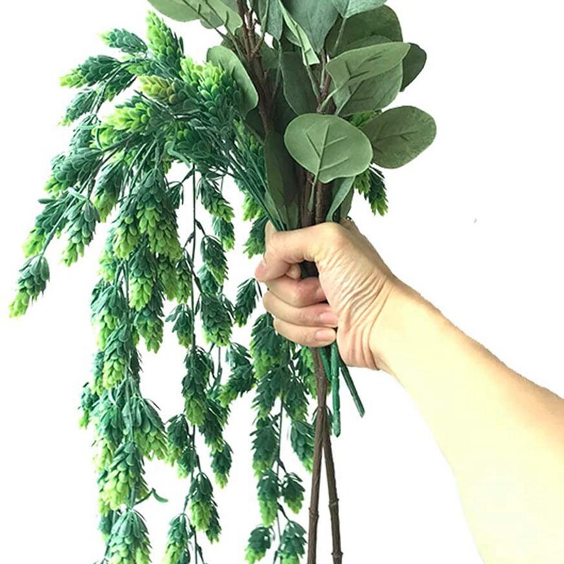 3 uds flores artificiales de lúpulo guirnalda de enredadera planta falsa enredadera colgante vegetación para interior al aire libre porche frontal decoración de flores