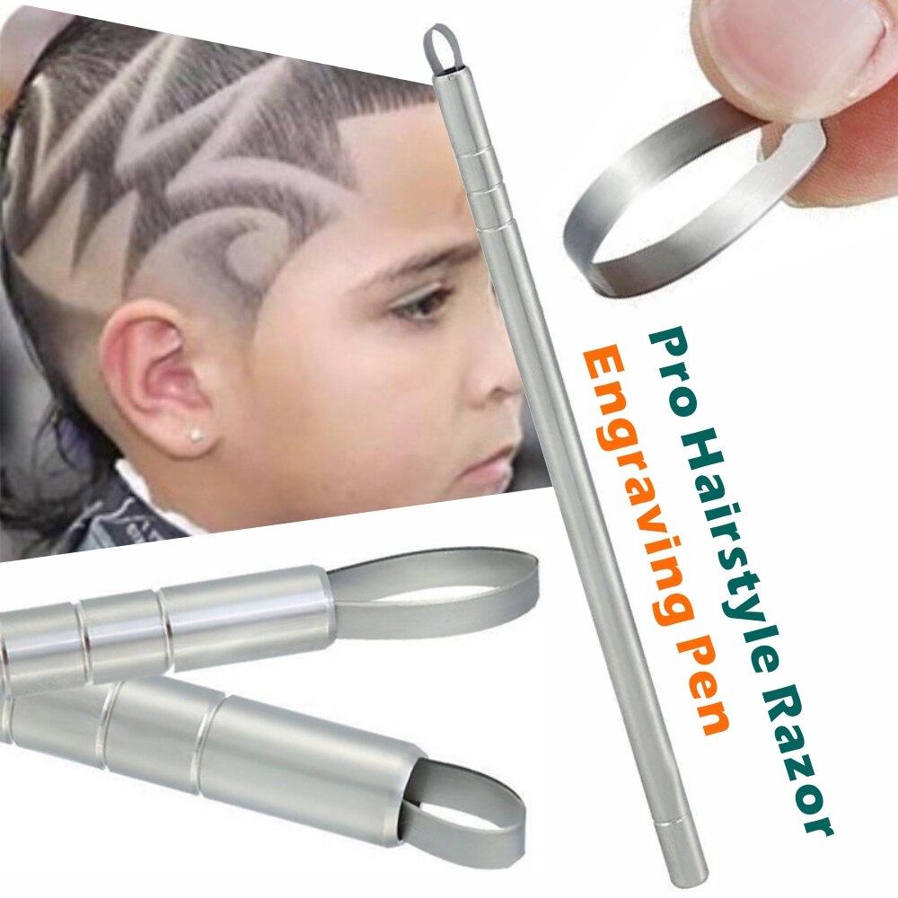 1 Pen with 10 Blades Hairstyle Engraved Pen+10Pcs Blades Hair Styling Hair Trimmers Eyebrows Shaving Salon DIY Hairstyle