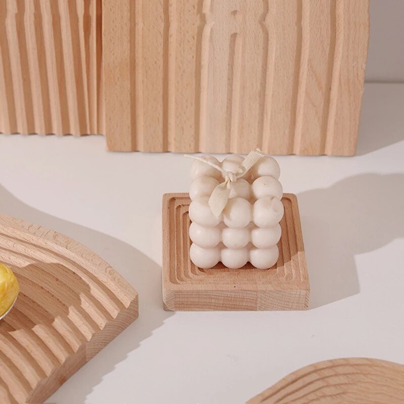 Photography Photo Props Food Storage Fruit Dessert Dinner Bread Tea Coffee Wood Wave Trays Plate Desk Decorations Wooden Crafts