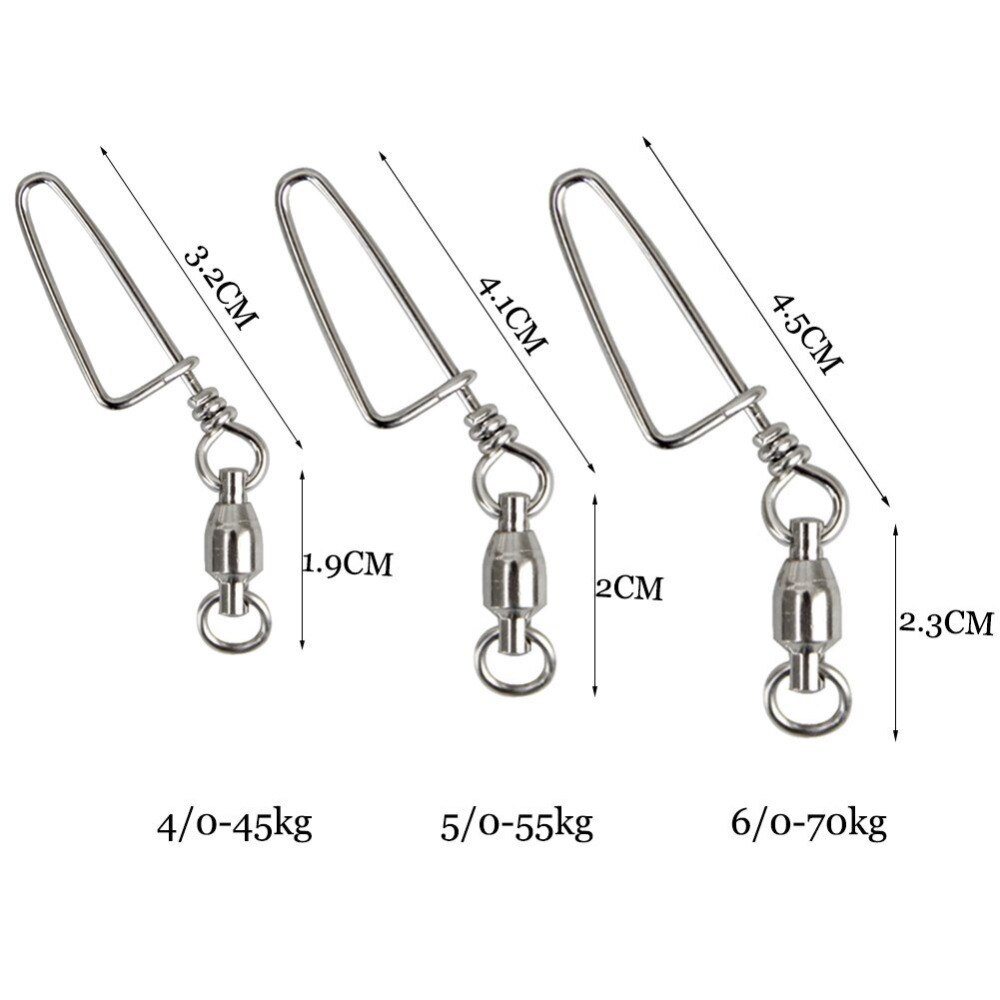 Ball Bearing Swivel Snap Kite Snapped Swivel Connector of Kite Line and Bridle for Single Line Kite Flying 4# 6# 8#