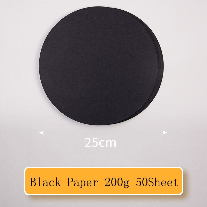 50PCS Kraft Sketch Paper 200/G Hand-Painting Sketch Paper Card Postcard for Sketch Drawing Pencil &amp; Pastel Art Supplies: 25cm Black Paper