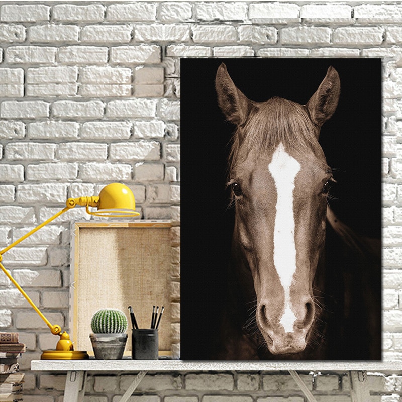Wild Horse Head Black and White Posters and Prints Nordic Wall Art Scandinavian Canvas Paintings Wall Picture For Living Room