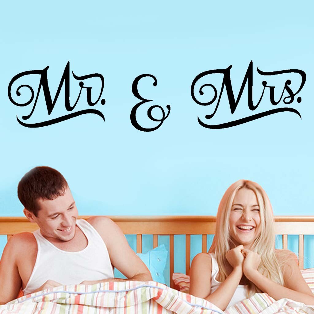 PVC Mr Mrs Wall Stickers DIY Bedroom Living Room Wall Sticker Home Refrigerator Modern Home Decor Removable Decal Wall Art
