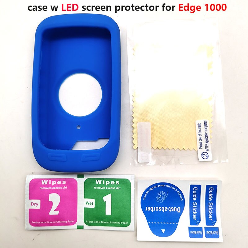 Edge 1000-funda protectora de goma para ordenador de bicicleta, Protector de pantalla para Garmin Edge 1000, GPS: Blue LED