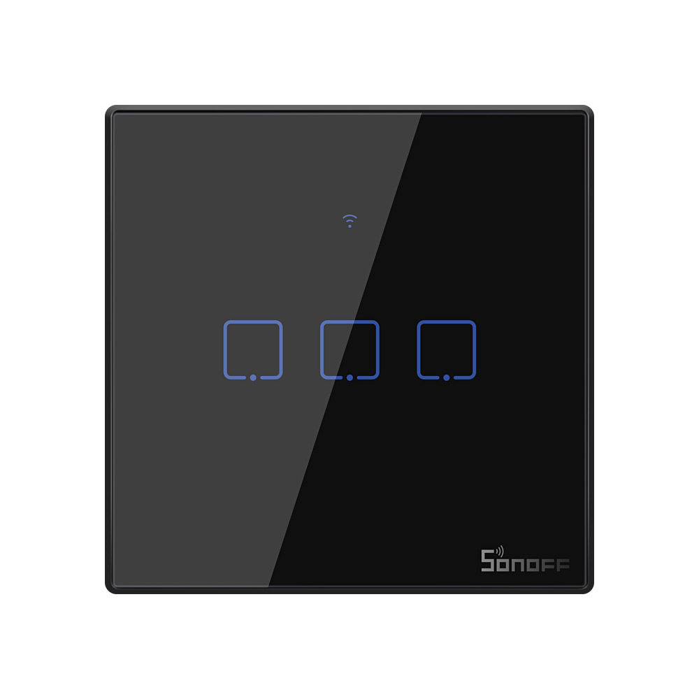 SONOFF TX T2/T3 UE/REINO UNIDO/EE. UU. Wifi/433mhz RF Interruptor táctil de pared inteligente 1/2/3 Gang Control remoto Wifi interruptores de luz para hogar inteligente: Verde