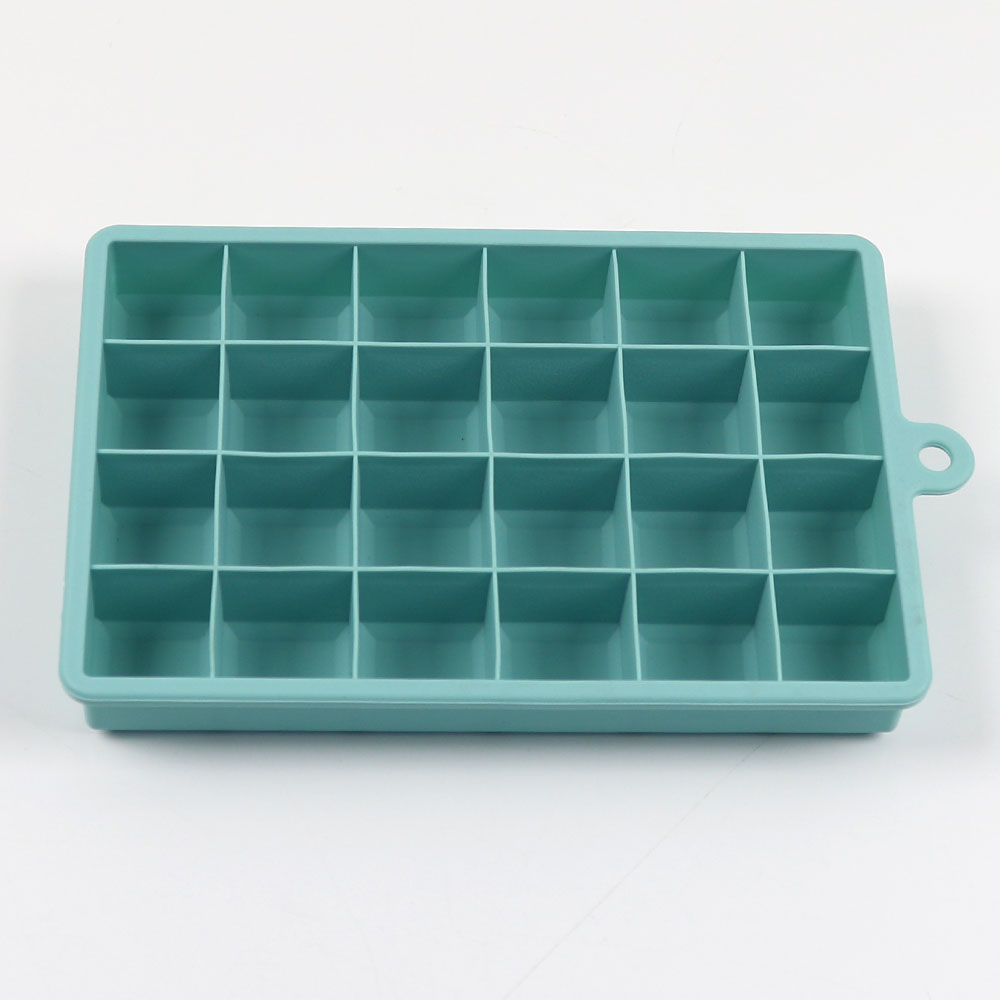 Silikonwelt Silikon-Eiswürfelform, 24 Gitter, quadratisch, mit Deckel, Tabletts, Eis, kalte Getränke, Whiskey, Cocktails, Werkzeuge, Eisform: Lila