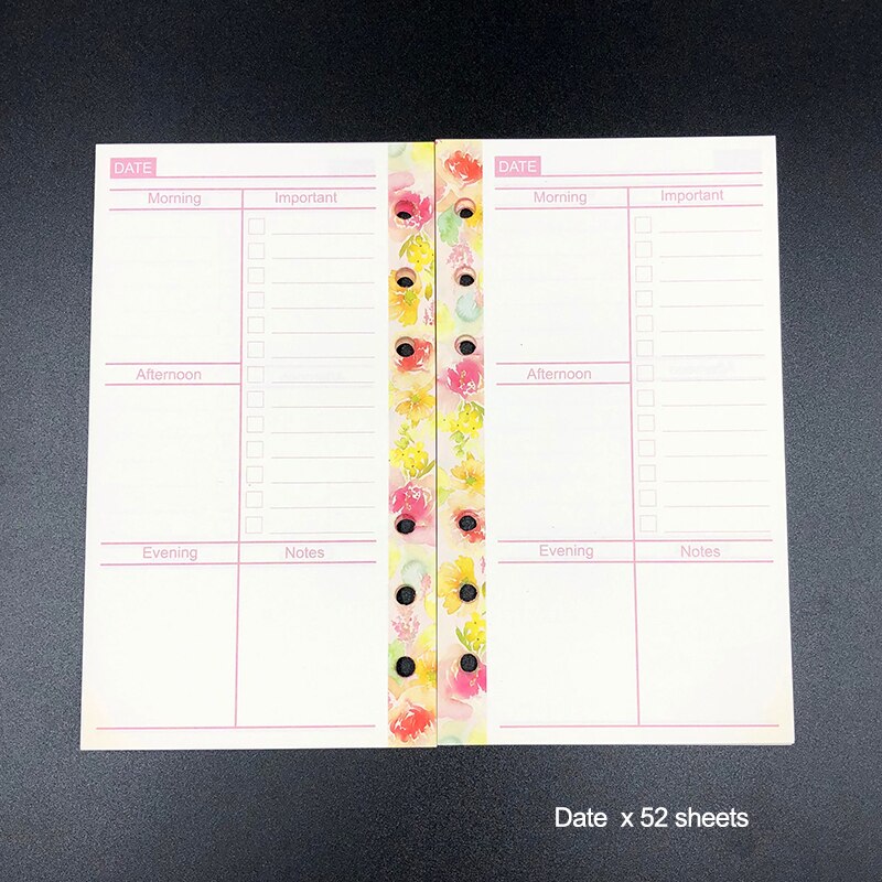 Lovedoki diario recambio A6A5 semanal mensual papel de relleno de planificador para Filofax Dokibook carpeta cuaderno de papelería escolar: spring date / A5 Large