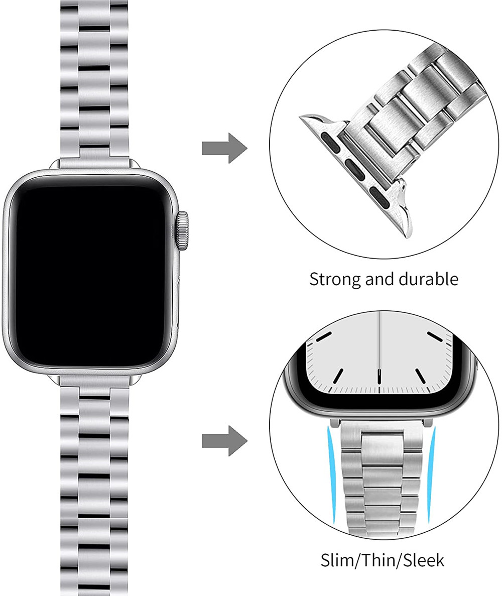 Damen elegantes Edelstahl-Kettenarmband für Apfel Uhr Band 38 mm 40 mm 41 mm schlankes dünnes Armbinde iWatch 9 8 7 6 5 4 3 2 1 45 mm 44