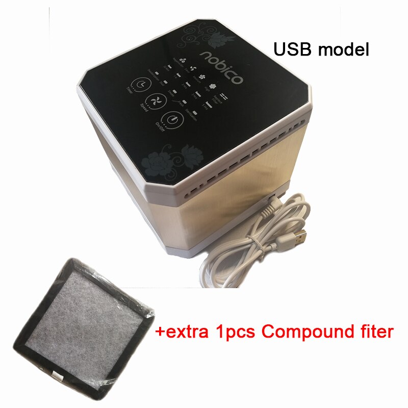 Mini Luftreiniger Luft Ionisator 5V USB Negativ Ionen Generator berühren Luft Reiniger Echter HEPA-Filter Rauch Gerüche Allergene hause Auto: extra 1C Filter