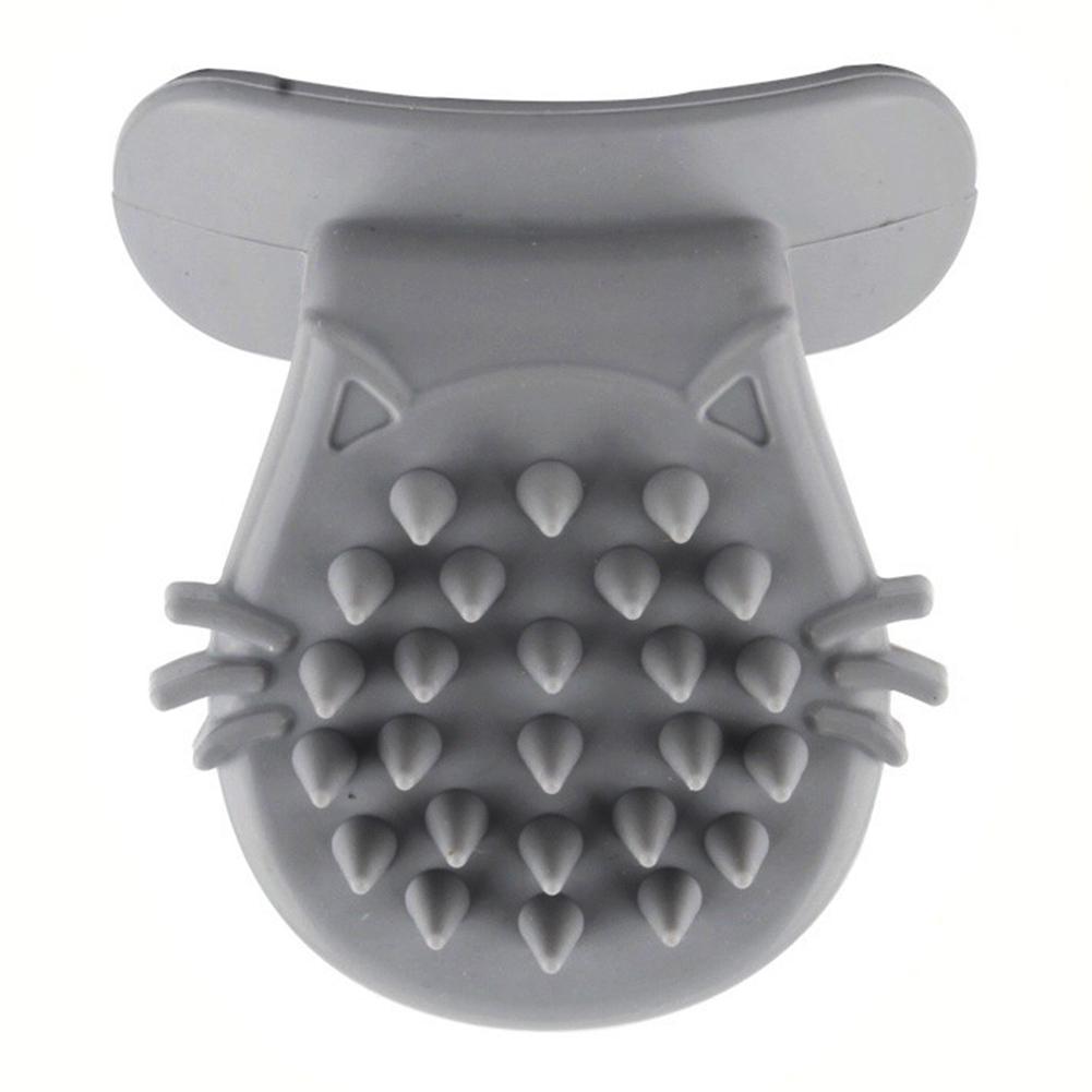 Pet Licking Cat Massage Brush Tongue-shaped Tongue Cat Brush Scratcher Pet Hair Remover Brush For Small Dog Kitty: Gray