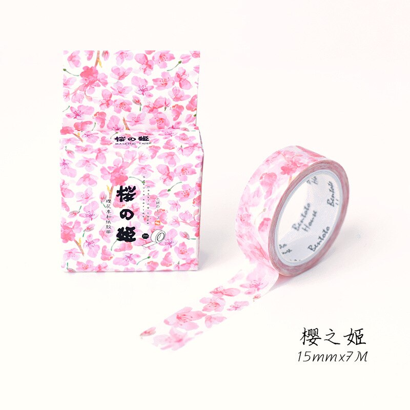 Söt körsbärsblomning säsong japansk washi tejp papper gör-det-själv dekor scrapbooking planerare självhäftande maskeringstejp kawaii brevpapper