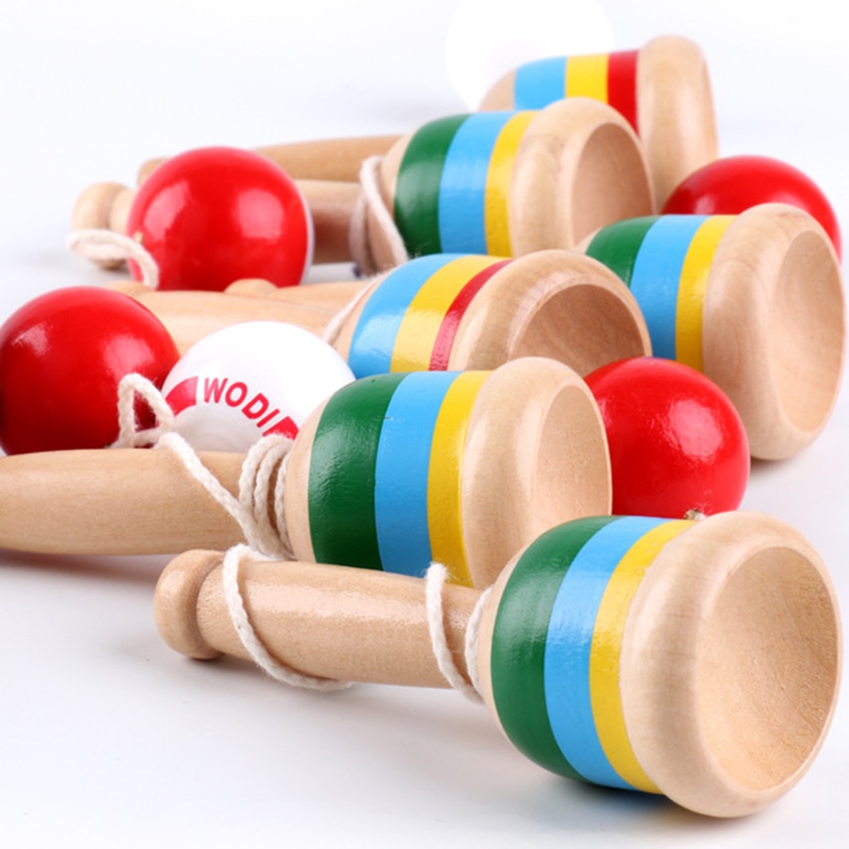 Puinen taito miekka kuppi pallopelit jongleeraus pallo puu kendama pallo ulkotaito lapsille perinteiset pelit vauvan leluja