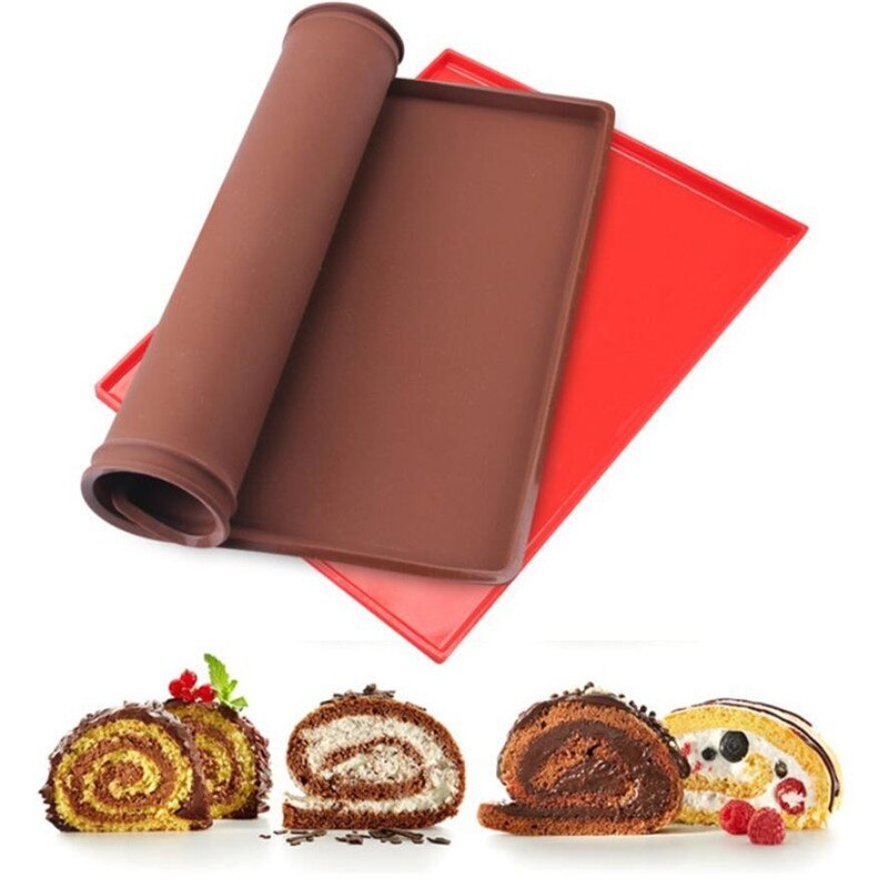 Silicone Baking Pad Multi-functional Cake Tray Pan Mat Painted Pad Pastry Swiss Roll Baking Mold Tool