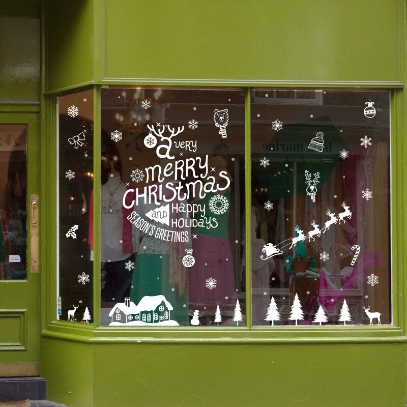 Pegatinas de copos de nieve pegatina de muñeco de nieve Ventana de Navidad Pegatinas de Navidad adhesivos para ventana pegatinas de decoración de de navidad
