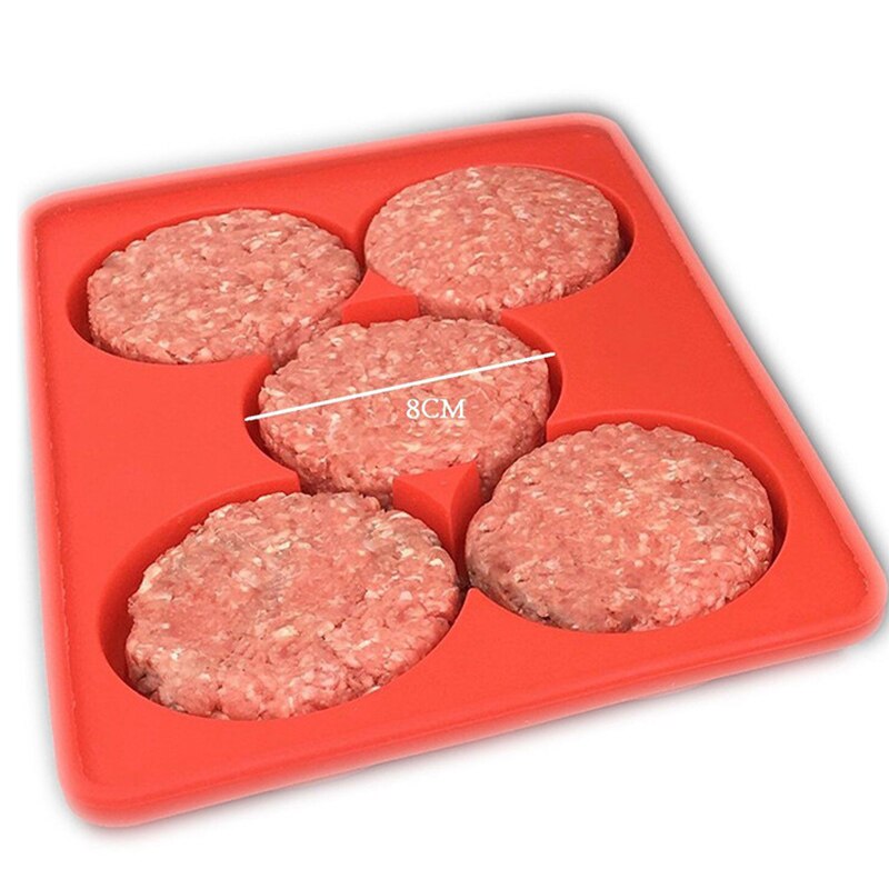 Silikone hamburger presse frosset kød kageform 5- hullers grill hamburger bøffer maker fyldte burger presse køkken bagning forme
