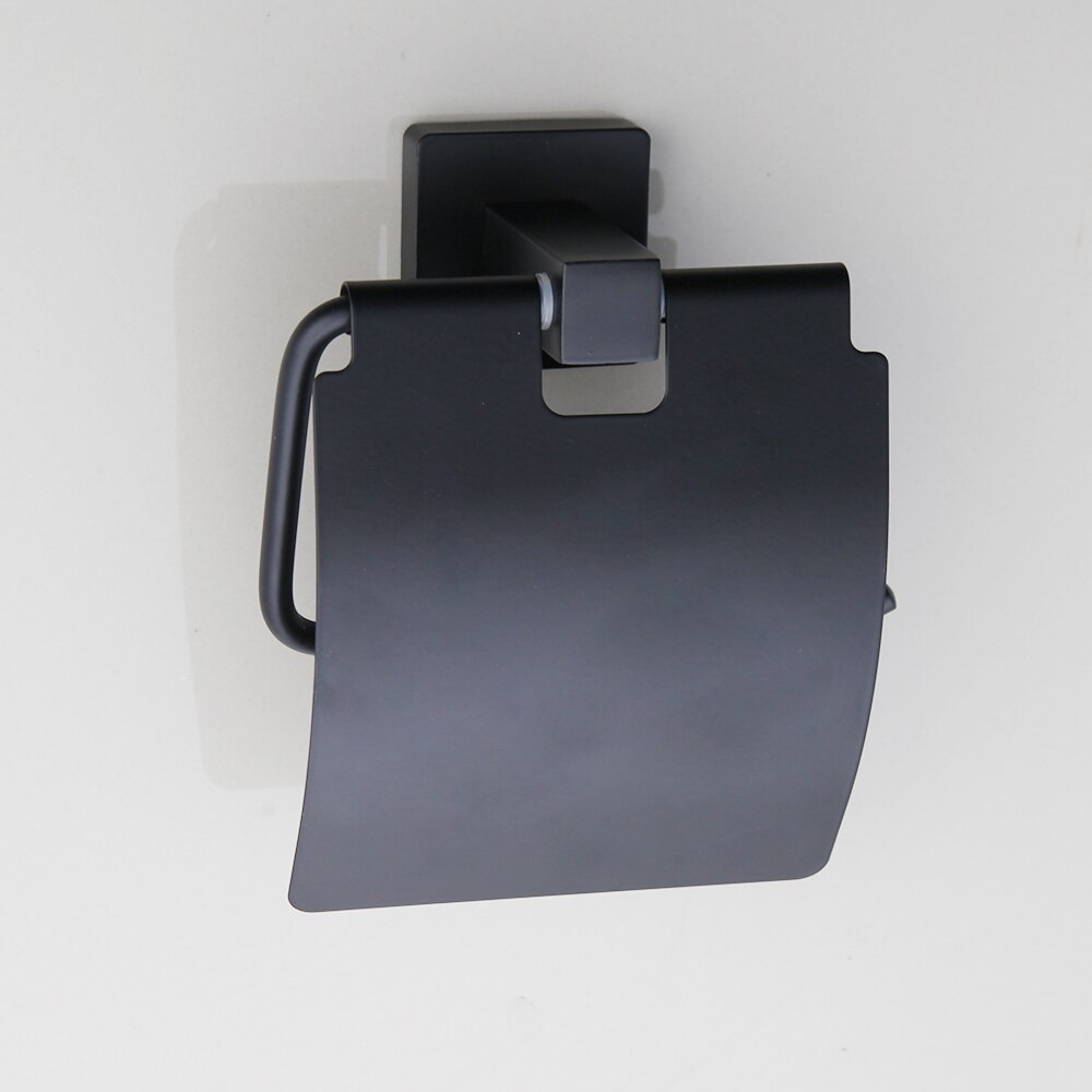 KEMAIDI-estante de baño negro mate, estantes de acero inoxidable, soporte de papel para baño, accesorios de almacenamiento