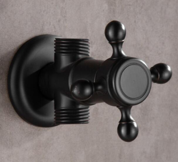 Antique Brass Triangle Valve Water Control Valve Bathroom Tap Water Valve 1/2*1/2 Brass One In Two Out Angle Valve: C