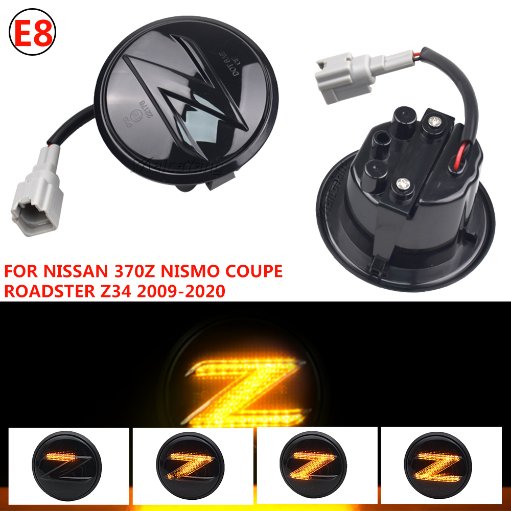 2X Led Dynamic Z Logo Side Marker Light Signal Sequential Blinker For Nissan Nismo 370Z 350Z Coupe Z34 Z33 2003-2020Accessories: Blue
