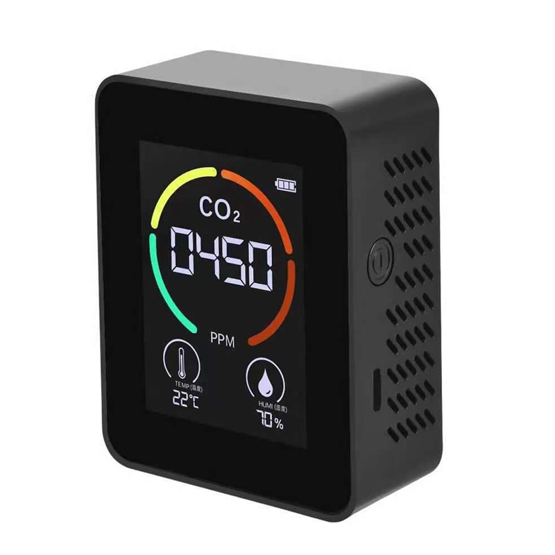 Temperature &amp; Humidity Meter, Air Monitor, CO2 Detector, 3-In-1 Digital Air Pollution Carbon Dioxide Detector: Sapphire