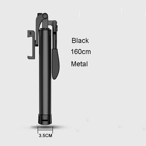 for xiaomi Selfie Stick Bluetooth Mini Tripod Selfiestick with Wireless Remote For iPhone 6 6s 7 8 plus Samsung Android Phone: Black 160cm