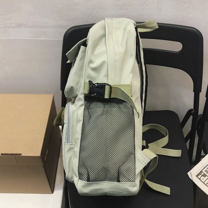 Grande sacos de escola para meninas adolescentes mochila feminina náilon sólido verde alto estudante médio bookbags transparente saco