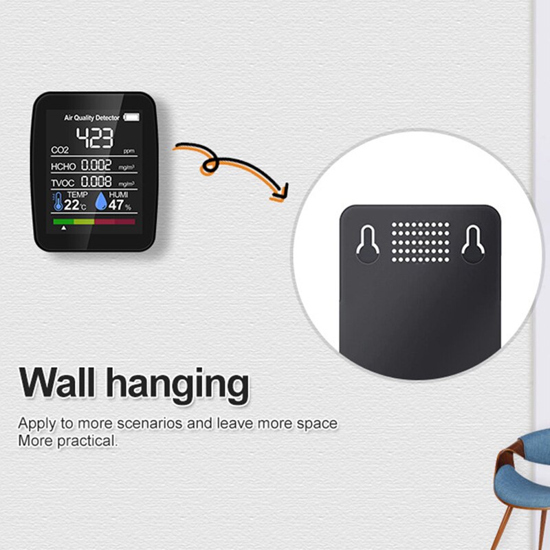 Xiaomi-Detector de del aire 5 en 1, Detector de dióxido de carbono TVOC HCHO con pantalla de temperatura y humedad, 2022
