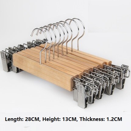 10 Teile/satz Erwachsene extra-Große Feste Holz und Metall Haken Holz KleiderbüGel Mit Kerben Nicht-Unterhose Metall Haken für Kleidung W2760: Weiß